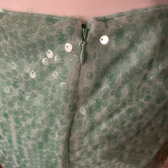 CALVIN KLEIN Mint Green Outfit Size 8 Petite Medium, Sequinned by hand - Picture 4 of 9